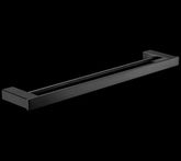 Black Square Double Towel Rail 750mm